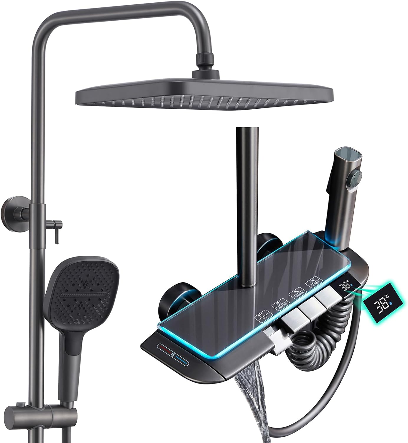 AquaSpa™ Coluna de Duche Termostática com LED