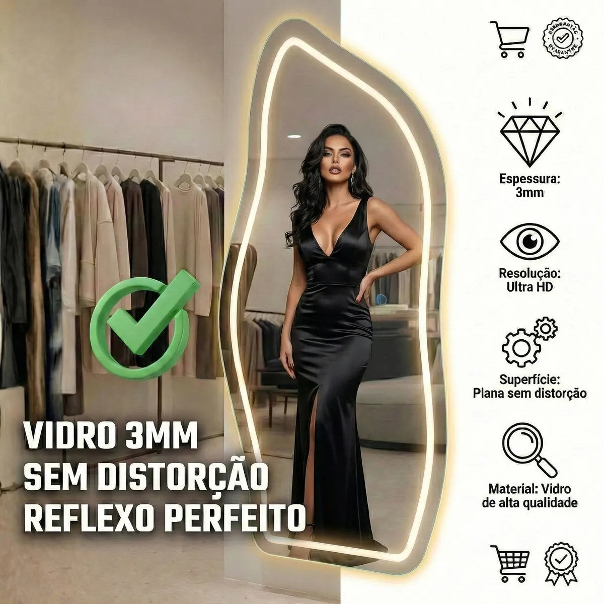 Norece Magnus Flow 170 — Espelho Orgânico LED