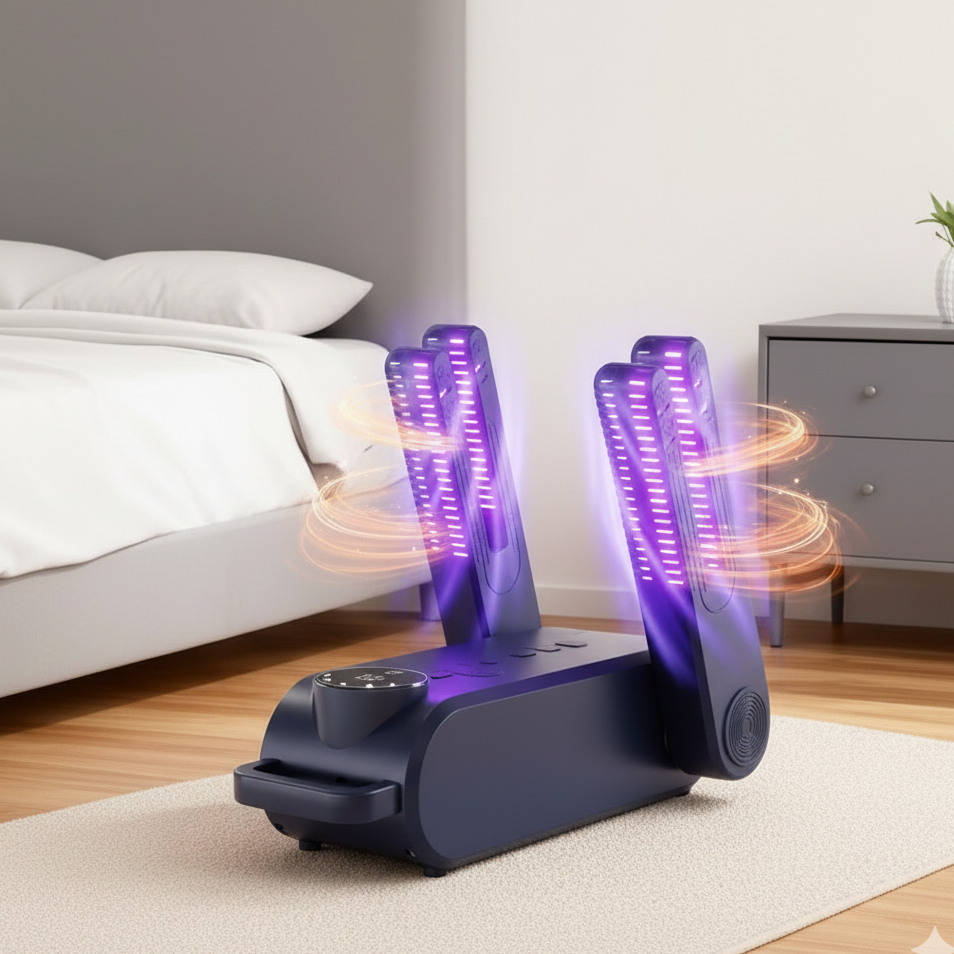 Secador de Sapatos Dobrável com UV - Desodorizante e Esterilizador Inteligente