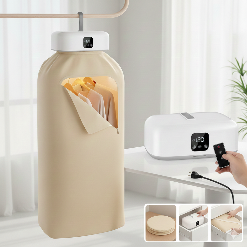 Secador de Roupas Portátil com Esterilização UV - Dobrável e Compacto