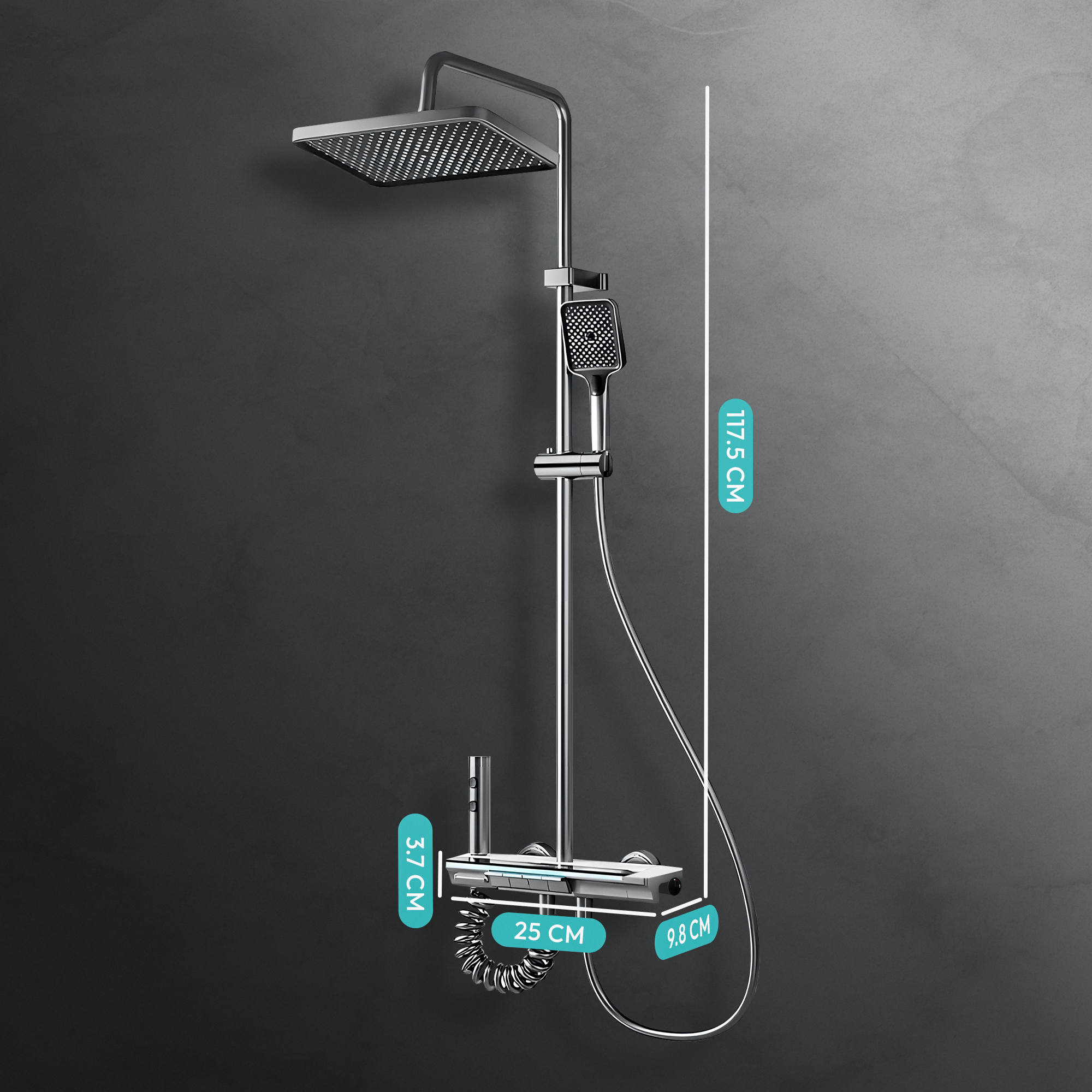 AquaSpa™ Coluna de Duche Termostática com LED