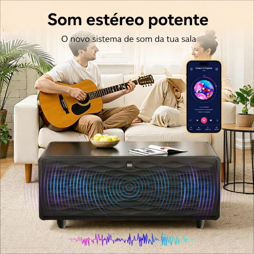 Norece SmartTable Pro - Mesa de centro inteligente com frigobar integrado