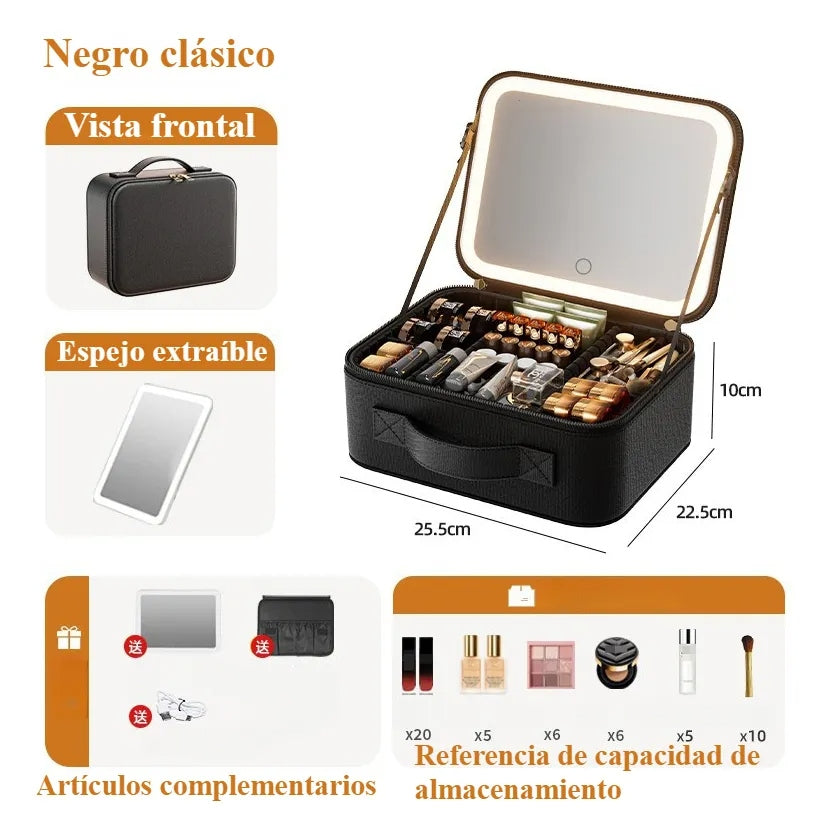 GlowBag™ Bolsa de Maquilhagem com Espelho LED