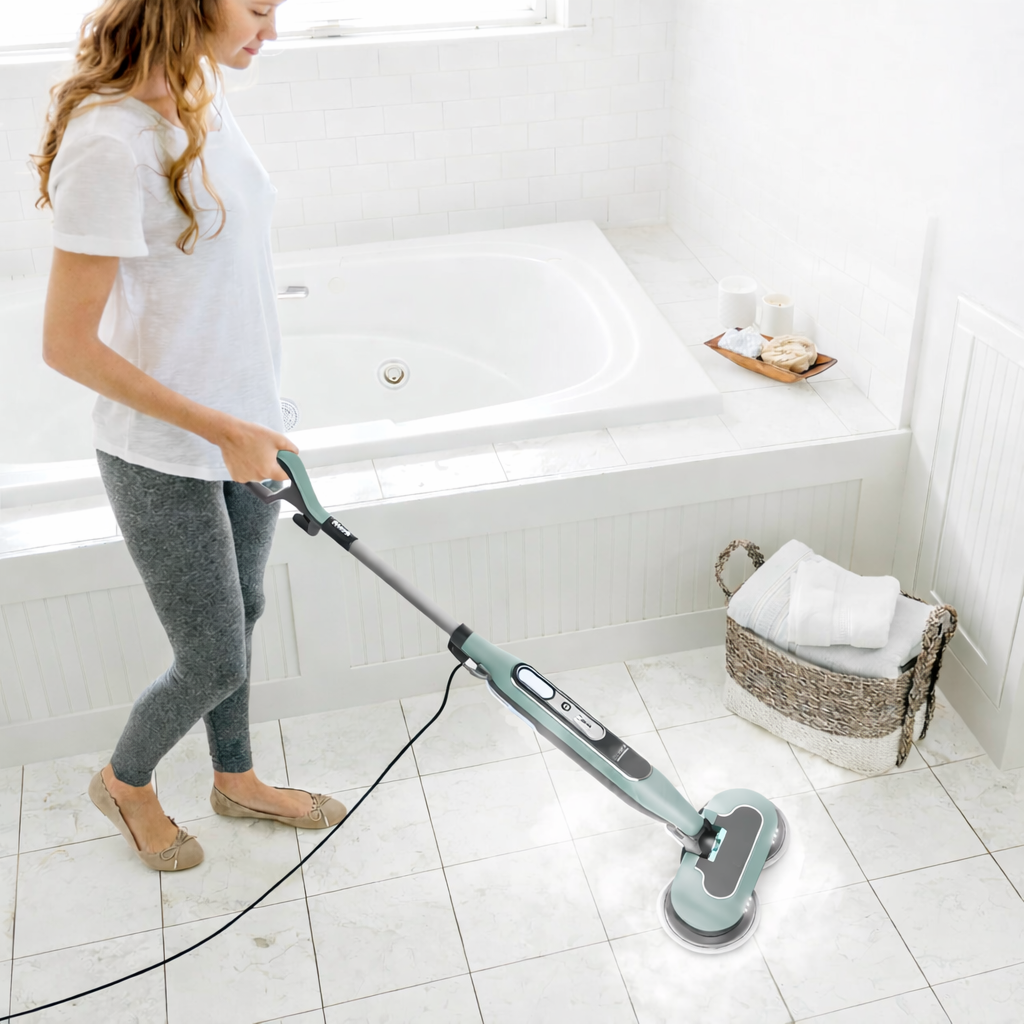 Esfregona a Vapor 2 em 1 Limpeza Profunda e Higienização de Pisos Rígidos