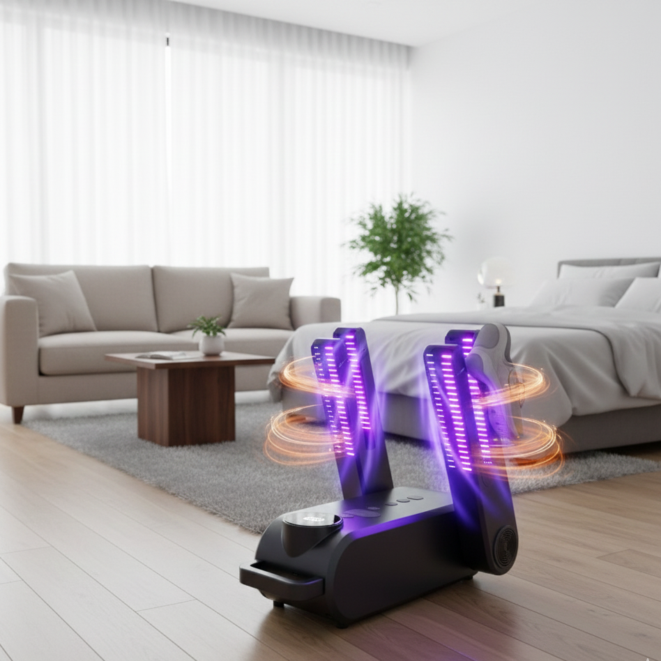 Secador de Sapatos Dobrável com UV - Desodorizante e Esterilizador Inteligente