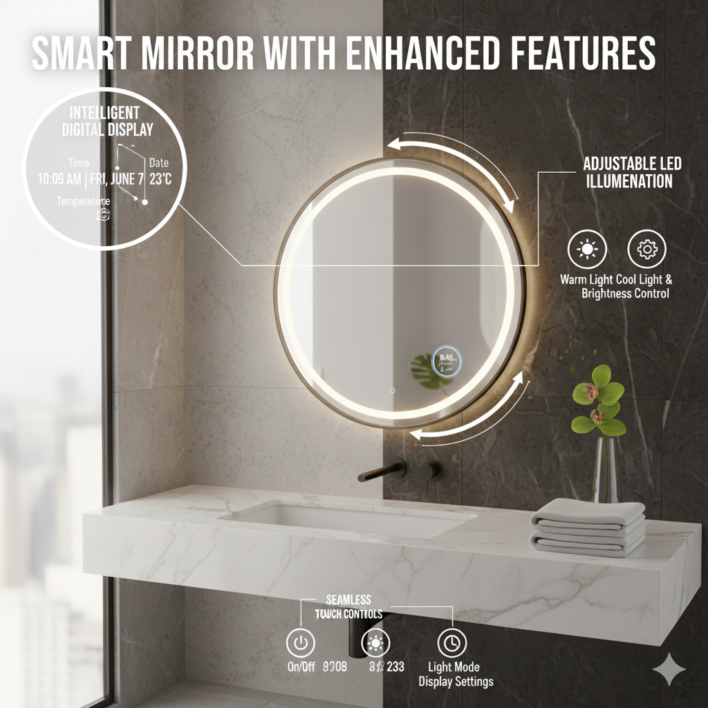 Espelho Smart com Leds  - Beleza e Funcionalidade para a sua casa de banho