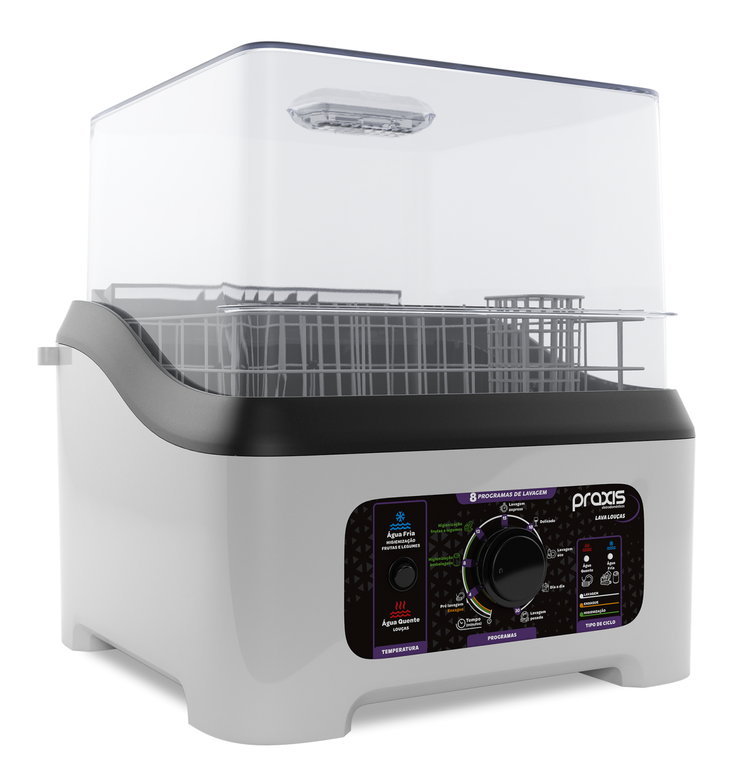 Máquina de Lavar Loiça Portátil Norece Compacta 3L com 8 Programas