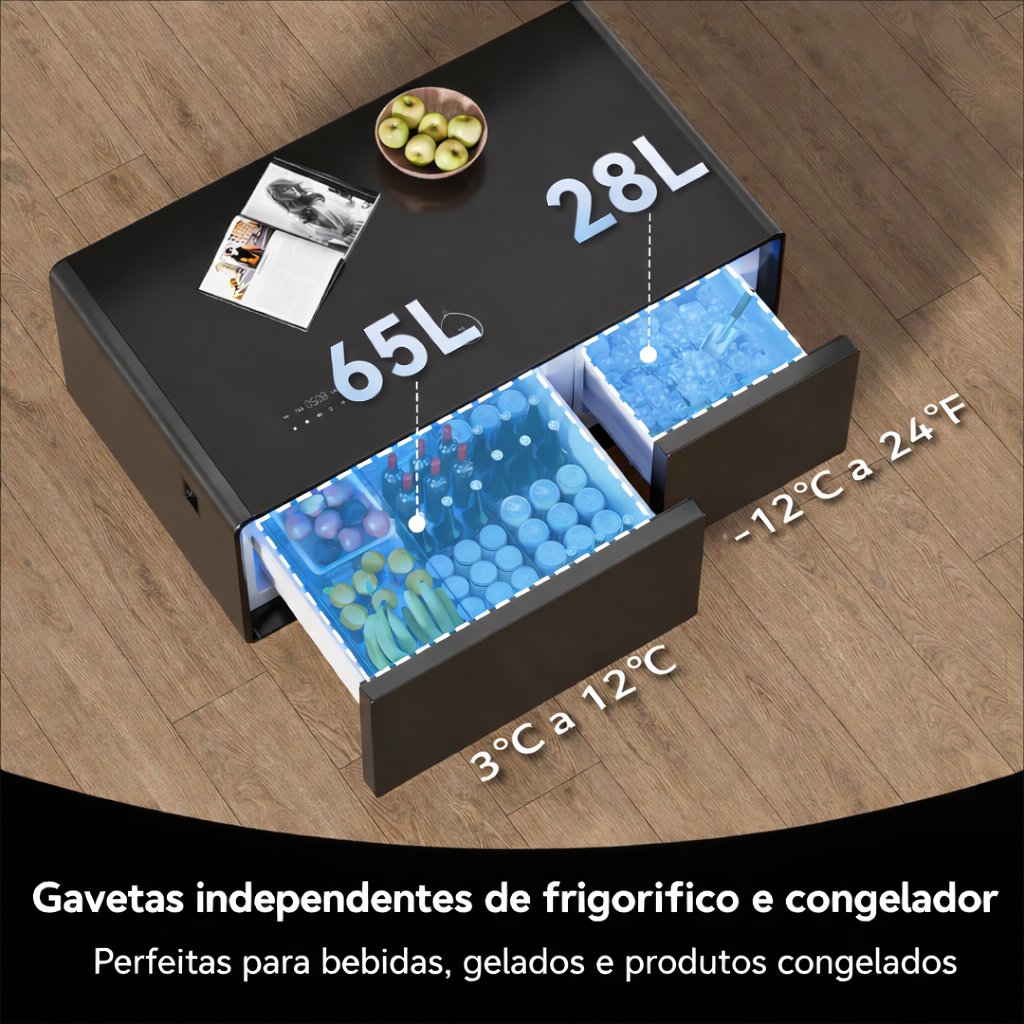 Norece SmartTable Pro - Mesa de centro inteligente com frigobar integrado