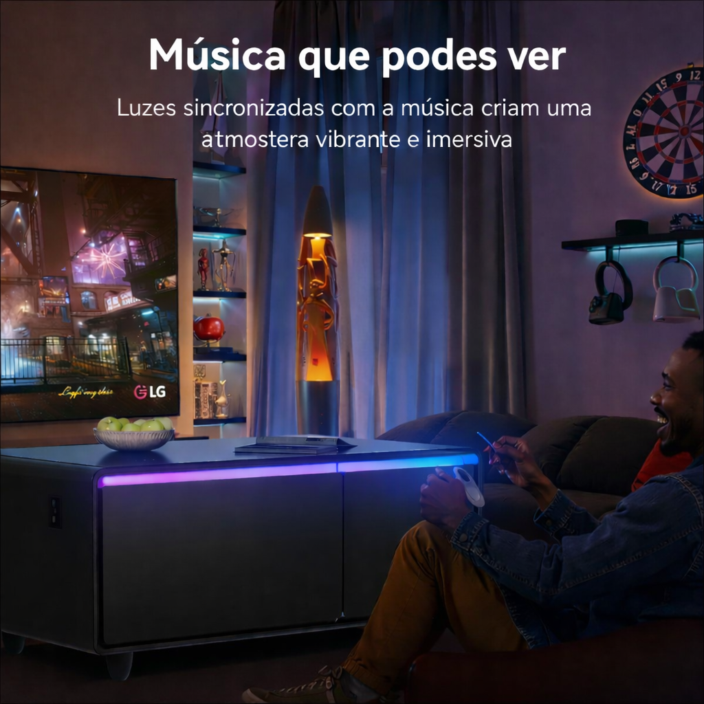 Norece SmartTable Pro - Mesa de centro inteligente com frigobar integrado