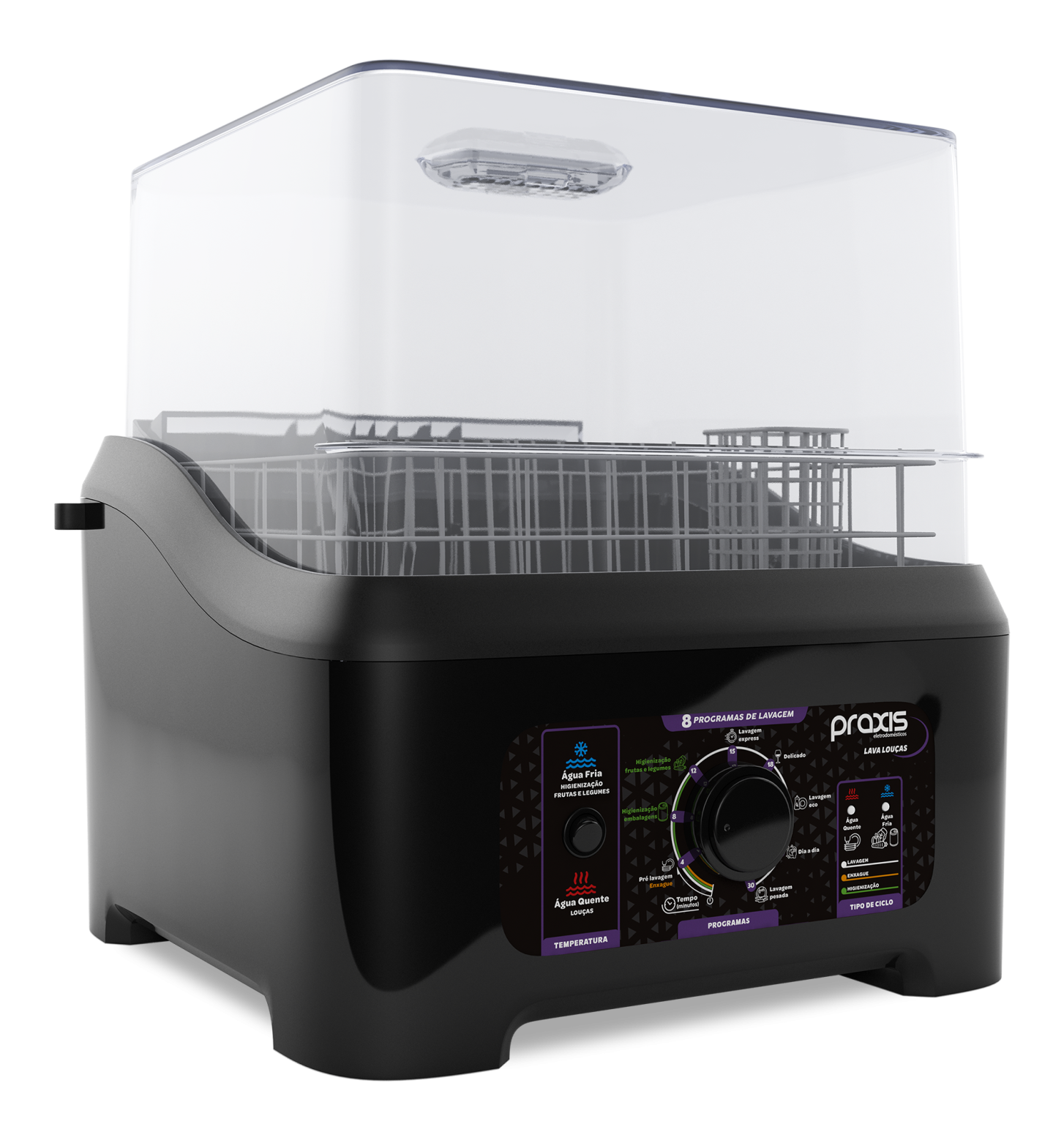 Máquina de Lavar Loiça Portátil Norece Compacta 3L com 8 Programas