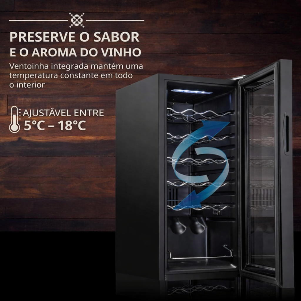 Frigorífico de Vinhos Norece 18 Garrafas com Temperatura Digital