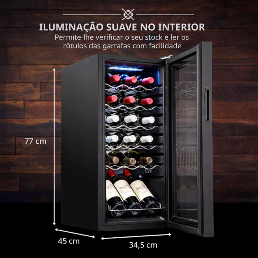 Frigorífico de Vinhos Norece 18 Garrafas com Temperatura Digital
